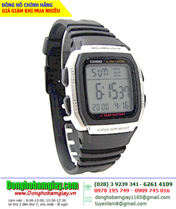 Casio W-96H-1AV ; Đồng hồ điện tử Pin 10Năm Casio W-96H-1AV chính hãng